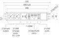 EASY pistorasia- ja datapaneeli USB/HDMI